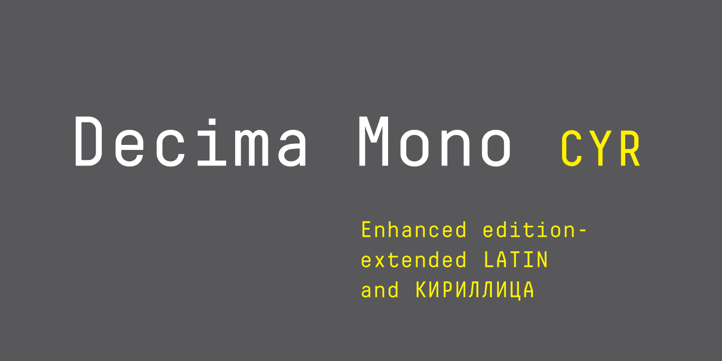 Пример шрифта Decima Mono Cyr #1